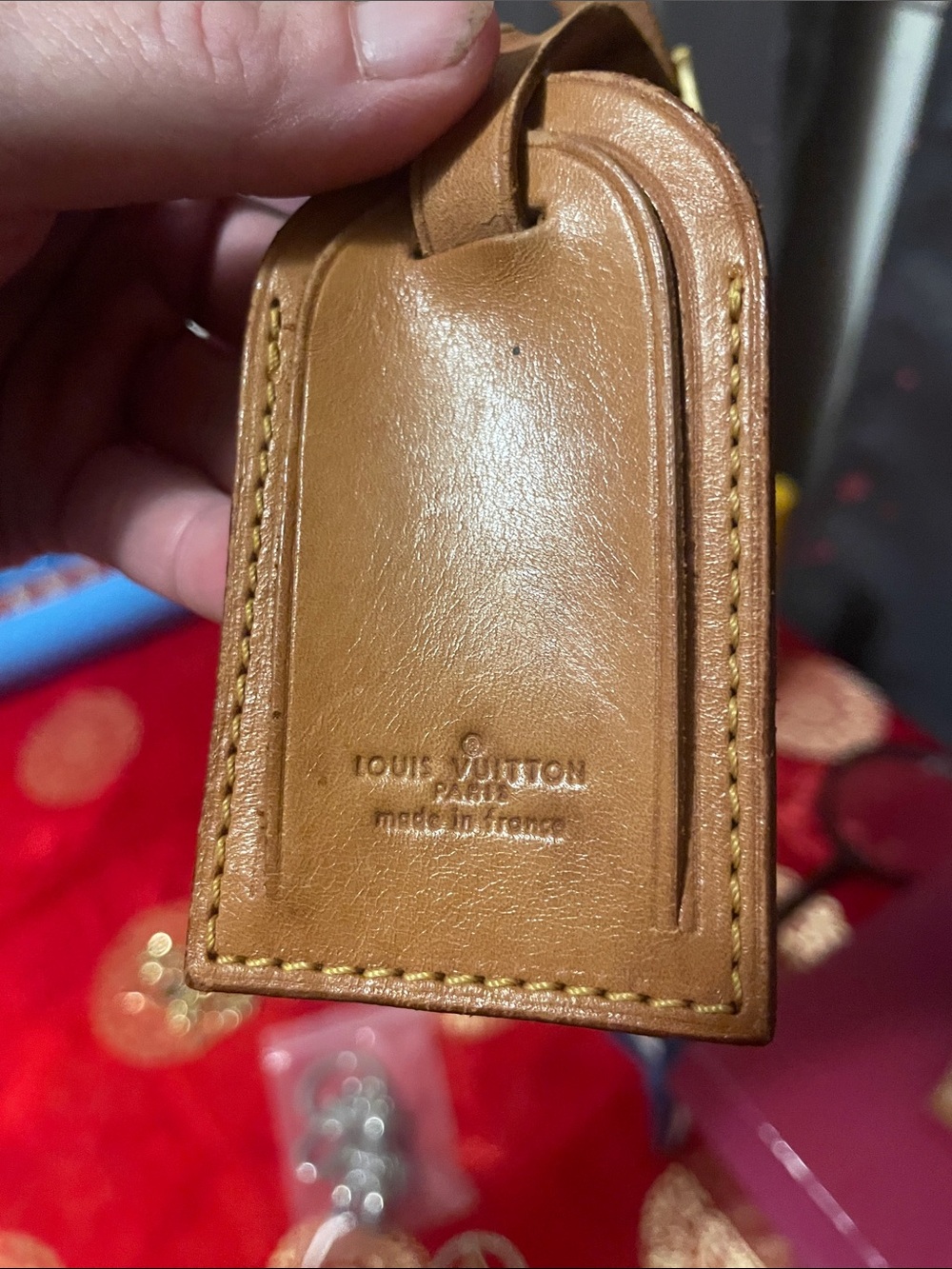 Louis Vuitton Tan Leather Luggage Tag and Strap - Picture 3 of 17